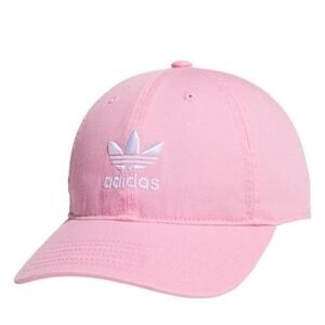 Adidas Originals Trefoil Women's Relaxed Hat Cap STRAPBACK  Pink Glow White Logo